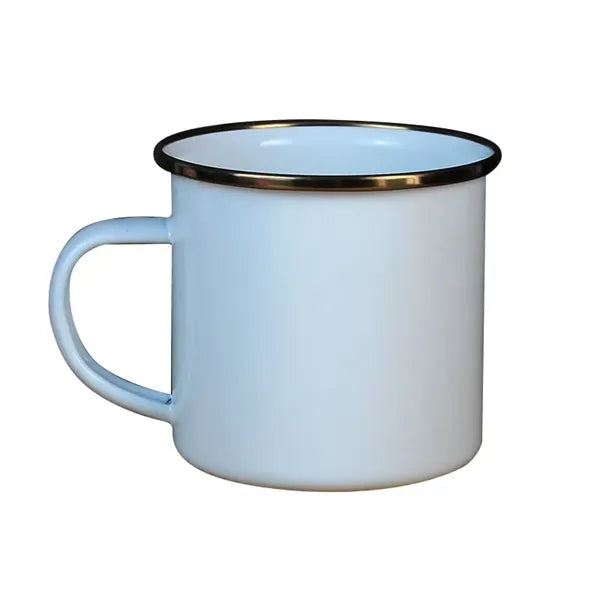 Silver Rim Enamel Mug