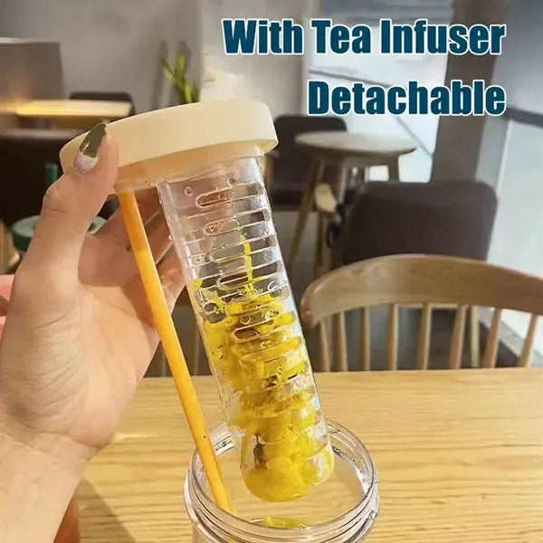 24OZ Plastic Water Bottle With Straws