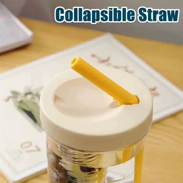 24OZ Plastic Water Bottle With Straws