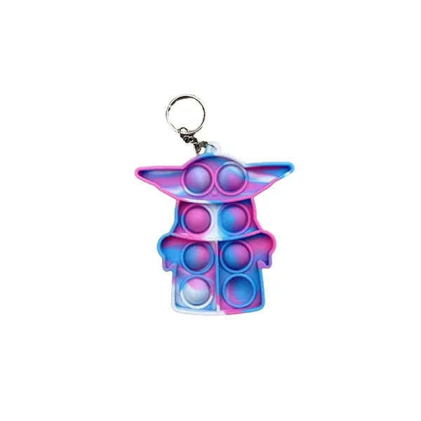 Bat Shaped Silicone Push Pop Bubble Fidget Toy Keychain
