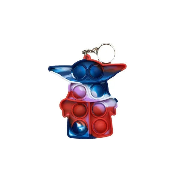 Bat Shaped Silicone Push Pop Bubble Fidget Toy Keychain
