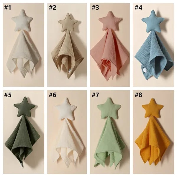 Muslin Cotton Star Baby Security Blanket