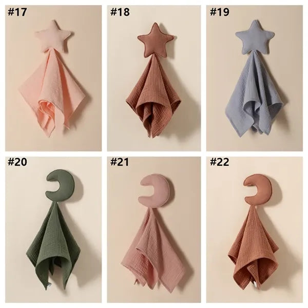 Muslin Cotton Star Baby Security Blanket