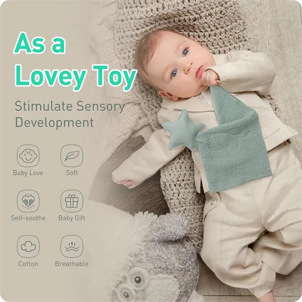 Muslin Cotton Star Baby Security Blanket