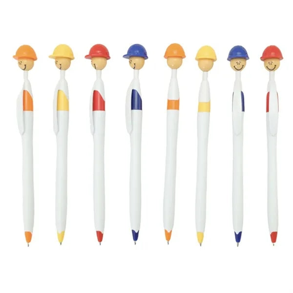 Baseball Cap Shaped Smile Face Plastic Ballpoint Pen