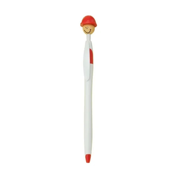 Baseball Cap Shaped Smile Face Plastic Ballpoint Pen