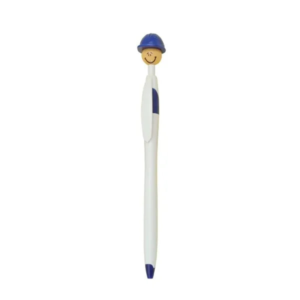 Baseball Cap Shaped Smile Face Plastic Ballpoint Pen
