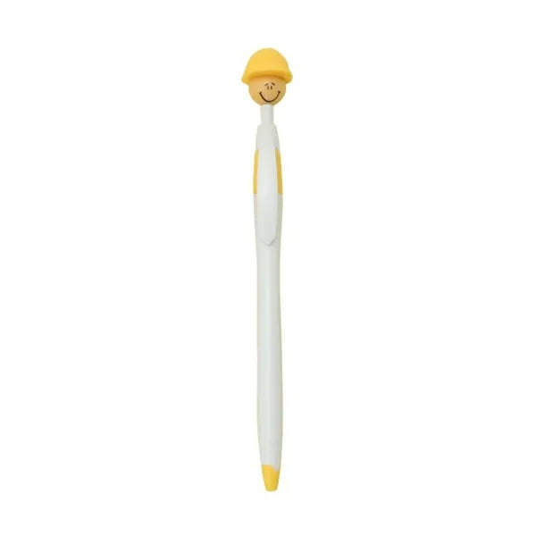Baseball Cap Shaped Smile Face Plastic Ballpoint Pen