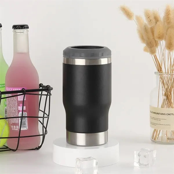 14oz 4-in-1 Stainless Steel Can Holder With 2 Lids