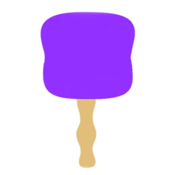 Full Color Paper Fan With Wooden Handle
