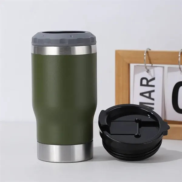 14oz 4-in-1 Stainless Steel Can Holder With 2 Lids