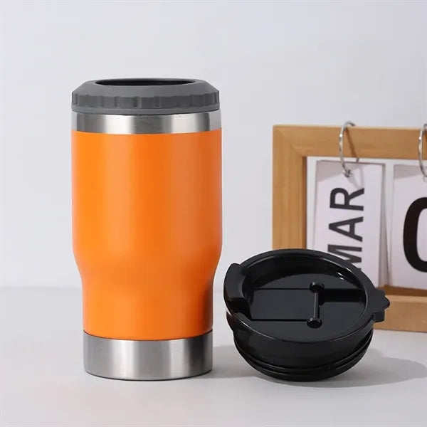 14oz 4-in-1 Stainless Steel Can Holder With 2 Lids