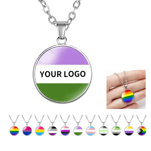 Rainbow Glass Pride Necklace
