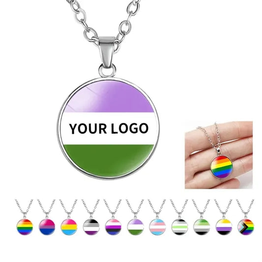 Rainbow Glass Pride Necklace