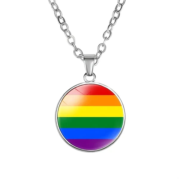 Rainbow Glass Pride Necklace