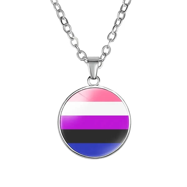 Rainbow Glass Pride Necklace