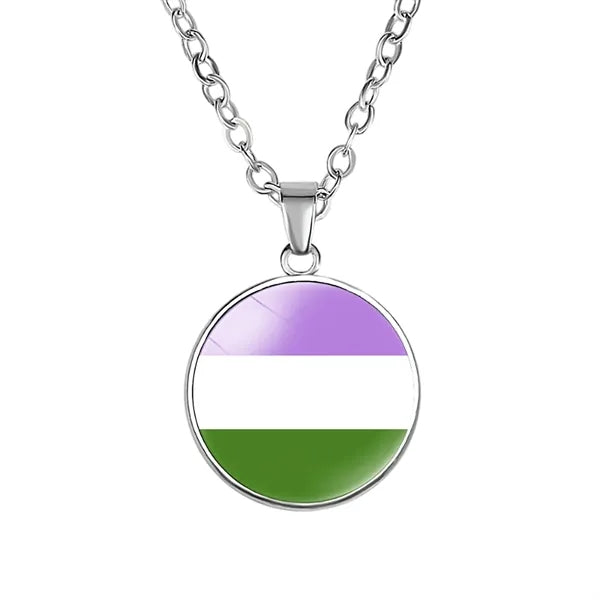 Rainbow Glass Pride Necklace