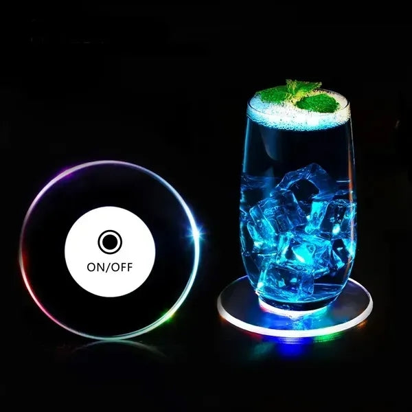 LED Light-Up Coaster for Drinks Liquor Bottle
