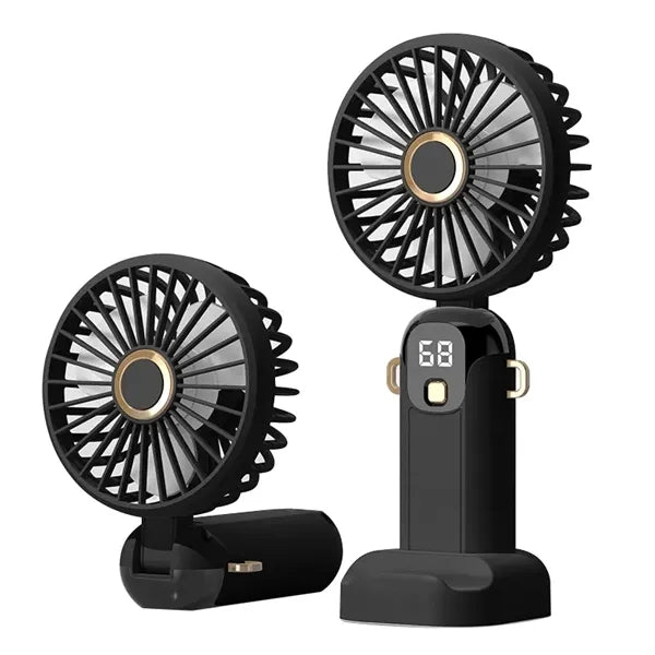 Mini Rechargeable Portable LED Digital Display Handheld Fan