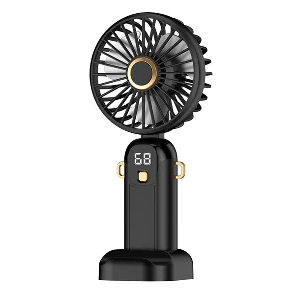 Mini Rechargeable Portable LED Digital Display Handheld Fan