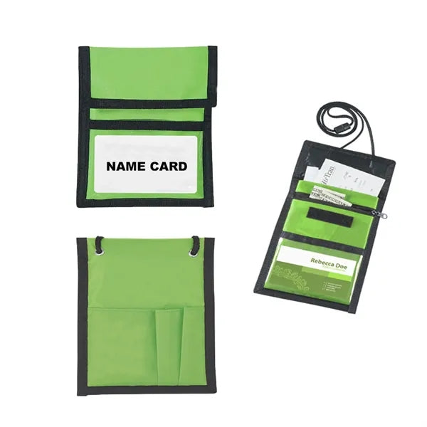 Folded Badge Holder with Pen Pouch