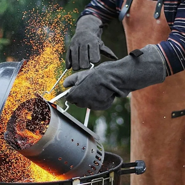 Fire Resistant Heatproof BBQ Gloves for Welding Outdoor Work