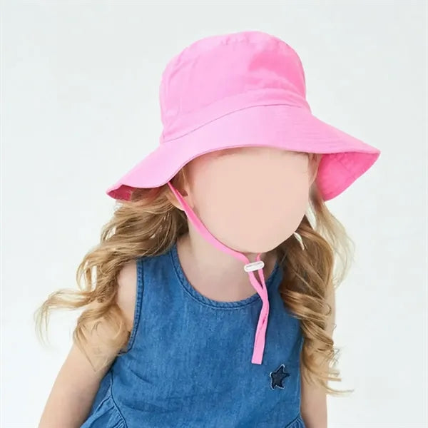 Kids Outdoor Sun Bucket Hat with Adjustable Chin Strap