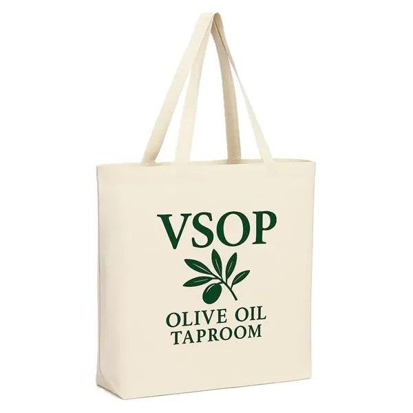 Canvas Jumbo Tote with 5" Bottom Gusset - Natural