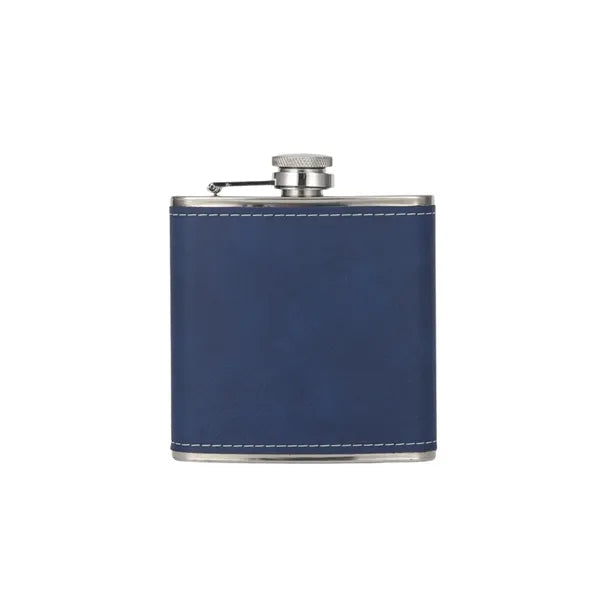 Engraved Leather Hip Flask 6oz