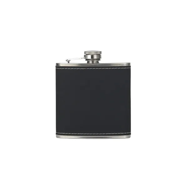 Engraved Leather Hip Flask 6oz