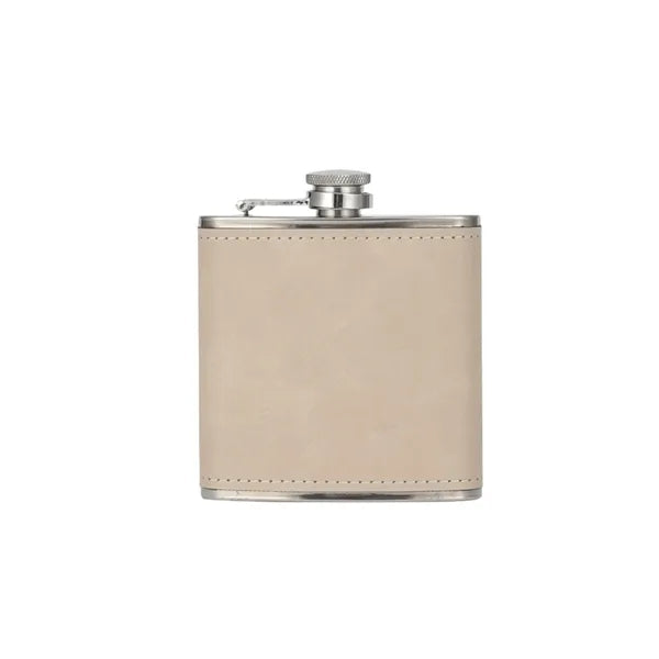 Engraved Leather Hip Flask 6oz