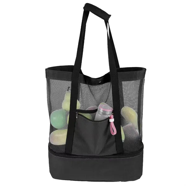 Two-in-One Insulated Beach Tote with Cooling Compartment