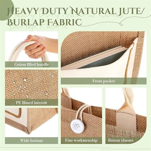 Eco-Friendly Burlap Hand-Held Cotton Laminate Bag