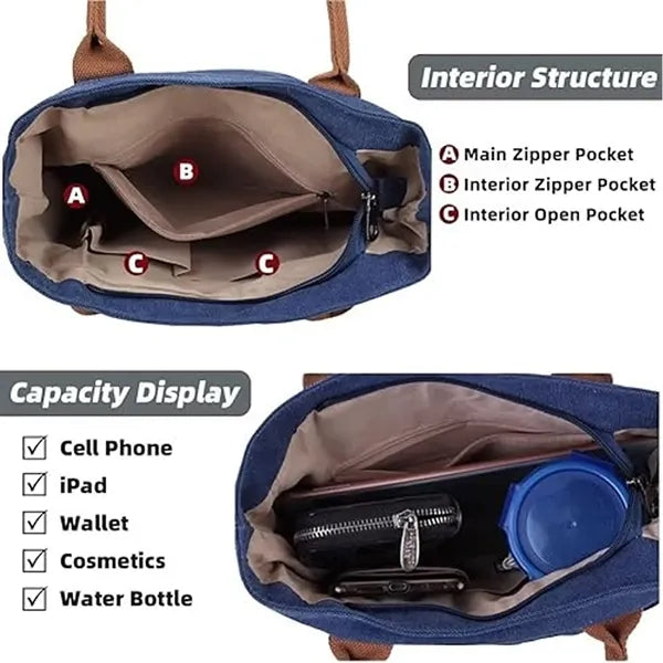 Full Color Stylish Canvas Tote Women's Cotton Handbag