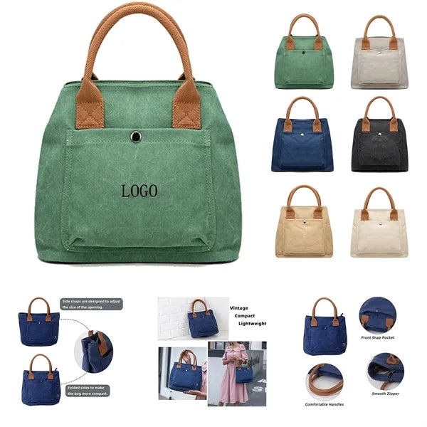 Full Color Stylish Canvas Tote Women's Cotton Handbag