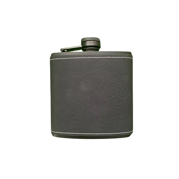 Engraved Leather Hip Flask 6oz