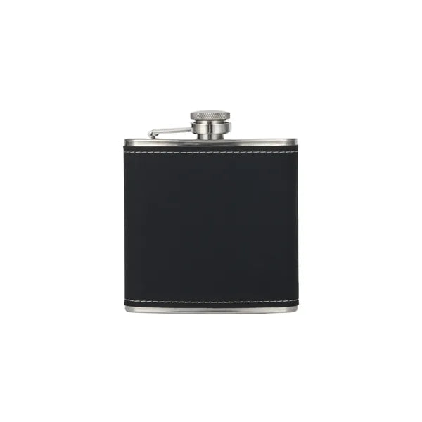Engraved Leather Hip Flask 6oz