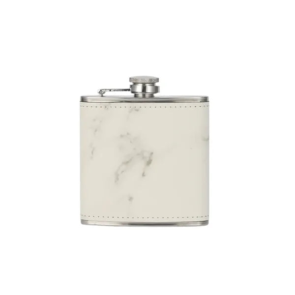 Engraved Leather Hip Flask 6oz