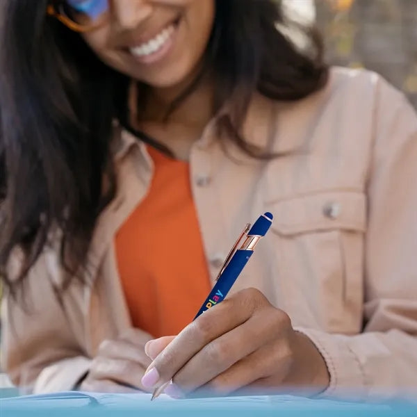 Lexi Stylus Satin Soft Touch Gel Click Pen - Rose Gold (Recy