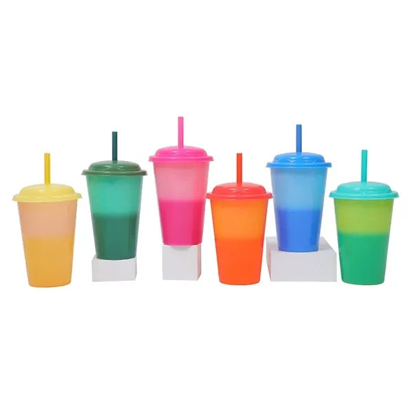 12oz Color-Changing Straw Cup