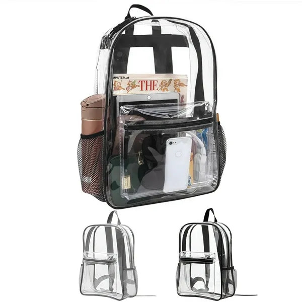 Clear Heavy Duty Waterproof Backpack with Padded Straps