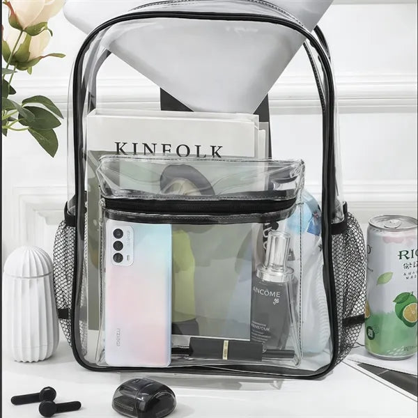 Clear Heavy Duty Waterproof Backpack with Padded Straps