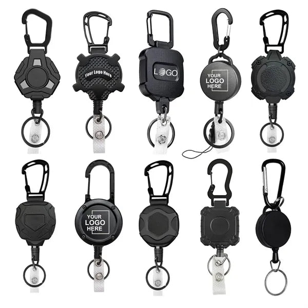 Telescopic Keychain Badge Reel Carabiner