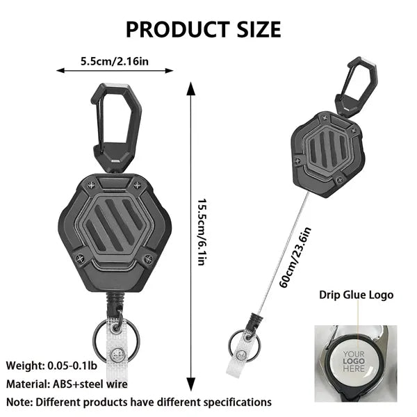Telescopic Keychain Badge Reel Carabiner