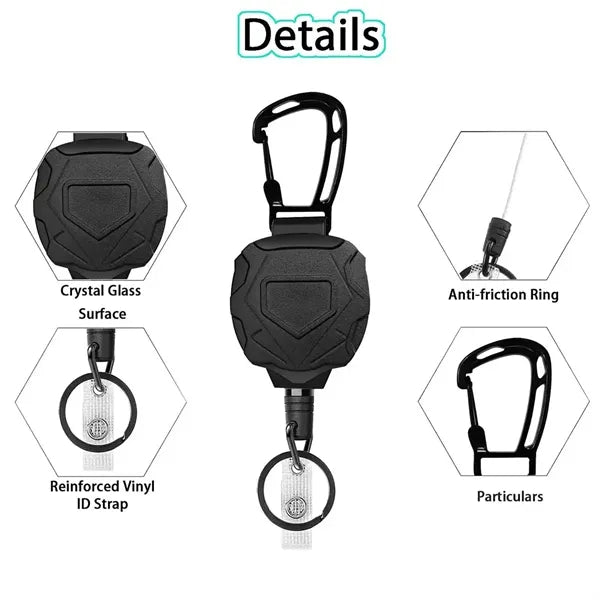 Telescopic Keychain Badge Reel Carabiner