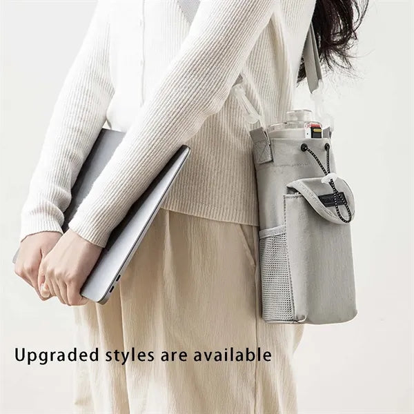 Waterproof shoulder water bottle carrier bag with strap
