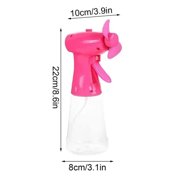Portable Cooling Battery Fan Spray Bottle - Vibrant Color