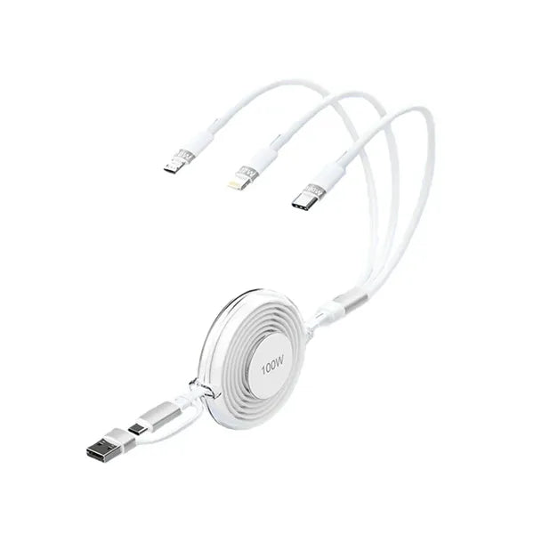 3 in 1 Retractable Charger Cable for Travel Office