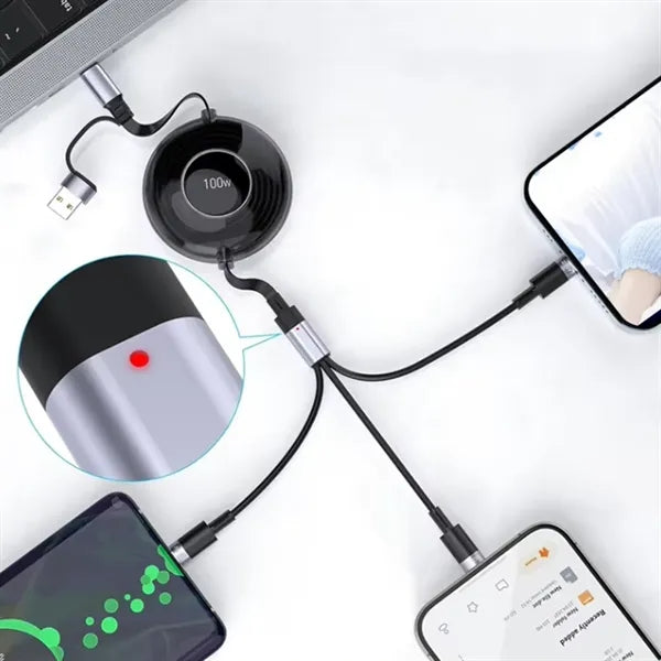 3 in 1 Retractable Charger Cable for Travel Office