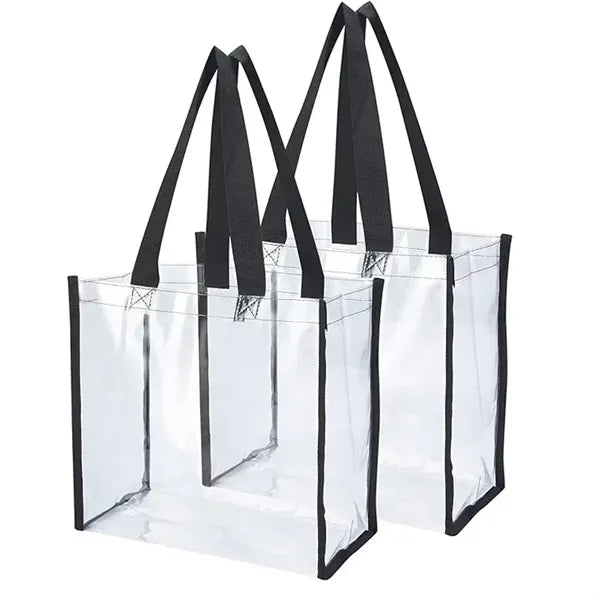 Pack Two Pvc Transparent Handbags Together